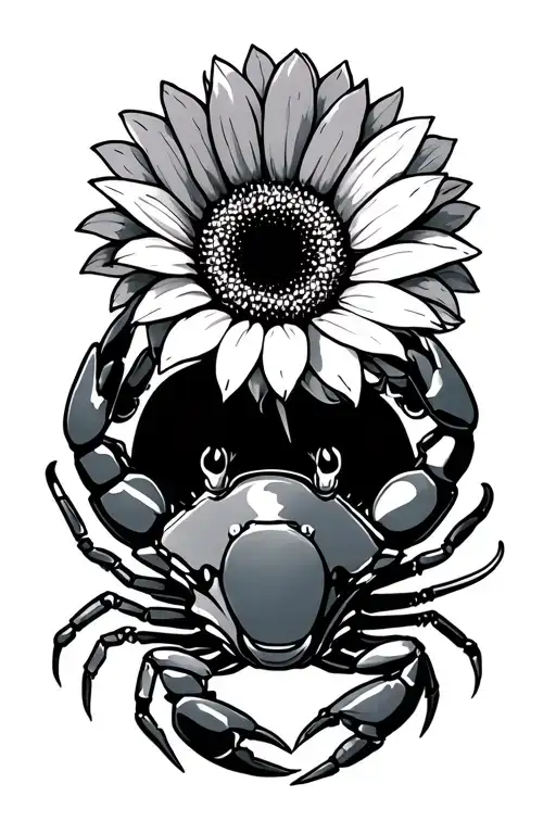 Crab Holding Sunflower
