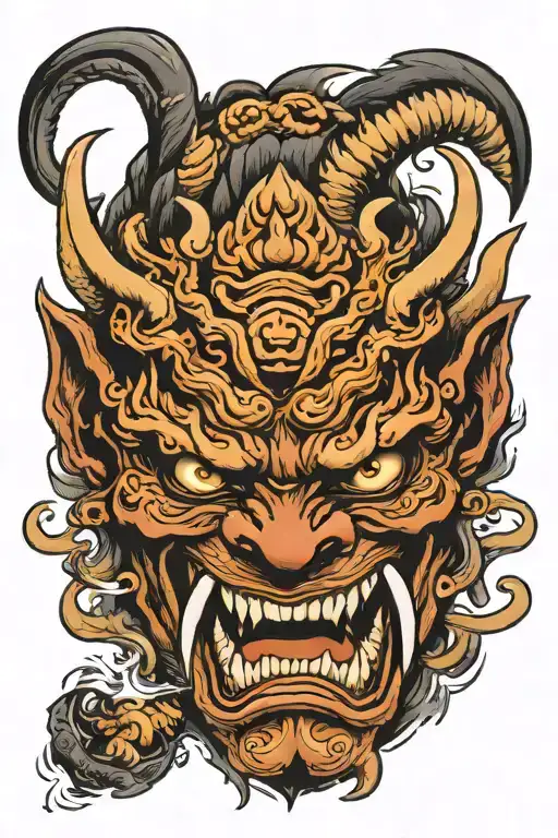 Oni Demon Tearing Face