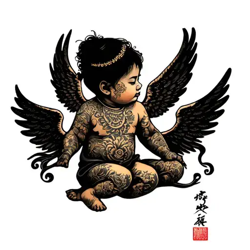 A Baby Angel With Wings