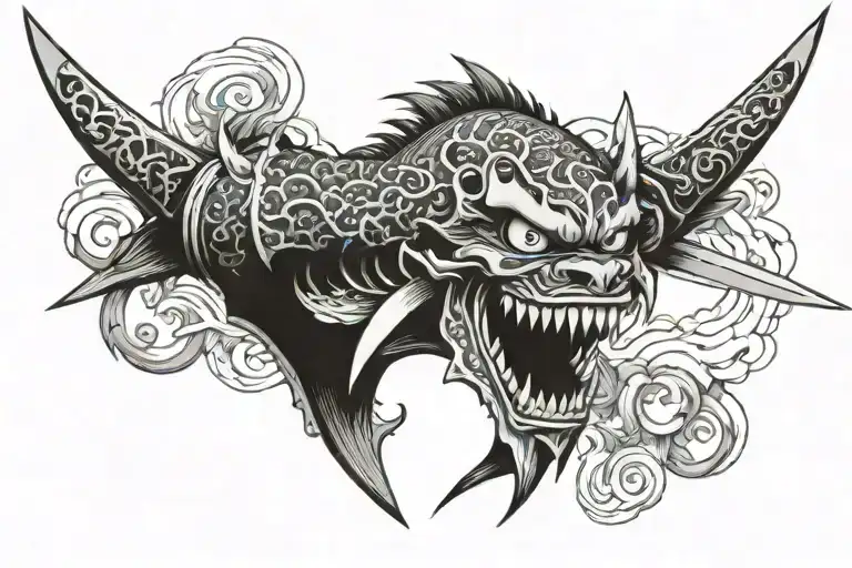 Dagger With Teeths In The Blade And One Eye In The Top