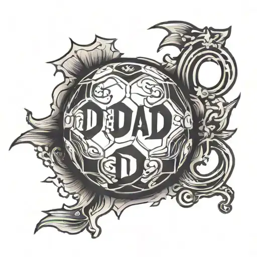 Soccer Ball With The Letters Dad