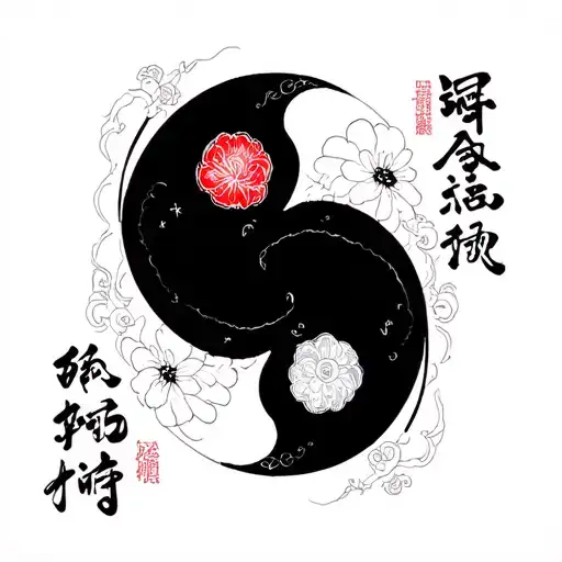 Ying And Yang With Isabella And Charlie Written Inside Of It