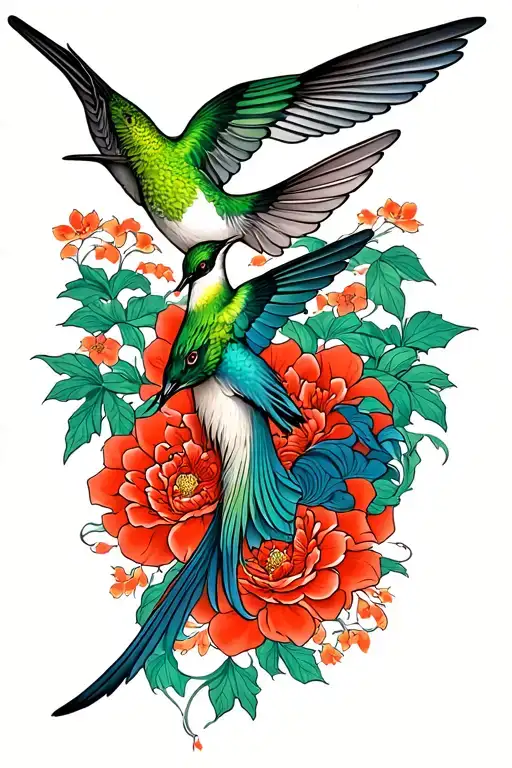 Puma With Hummingbird Rising Above