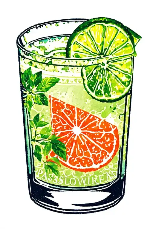 Margarita With Passport Stamp Collage