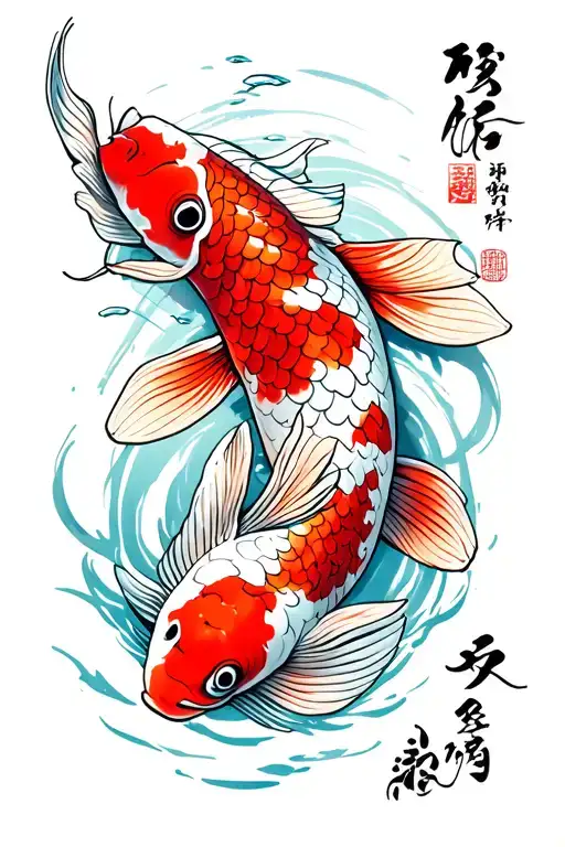 Koi Fish Swimming