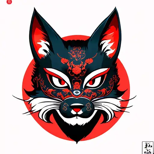 Sketch Of Tattoo Mask They With The Mask Of Kitsune