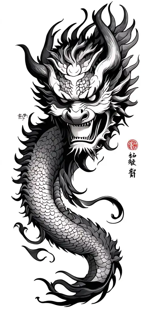 Oni Mask And Dragon Sleeve