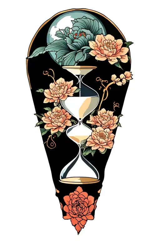 Hourglass And Rebirth Back Tattoo Male