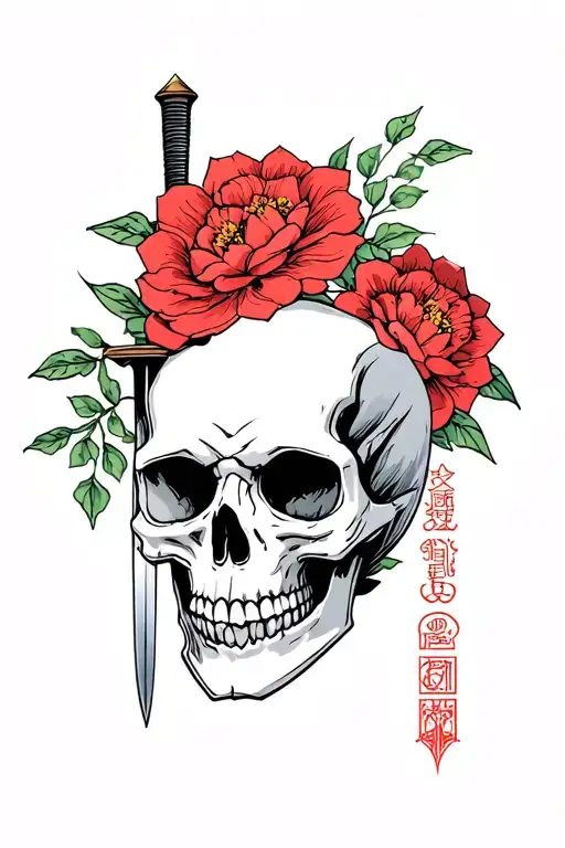 Skull With A Dagger Through The Top