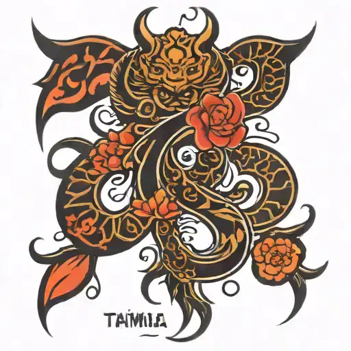 Tamia Name Tattoo Design