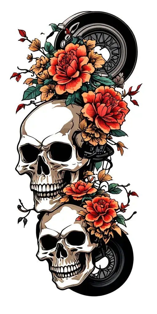 Motorcycles And Skulls