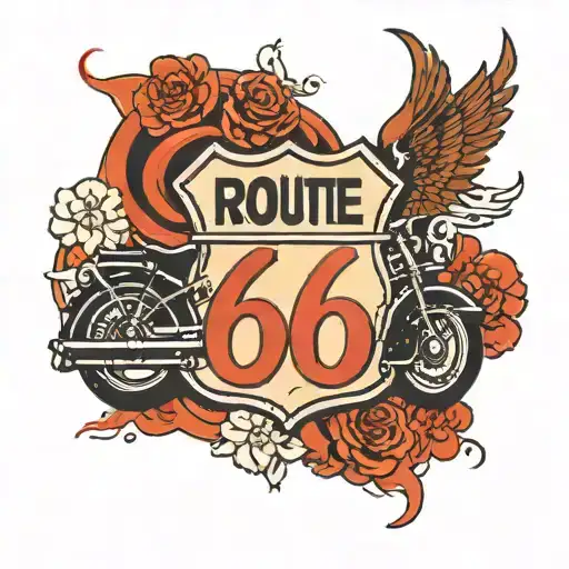 Route 66 Sign Integrated
