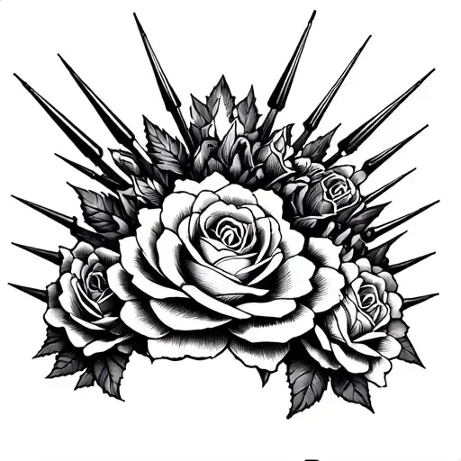 Roses And Spikes Making A Crown