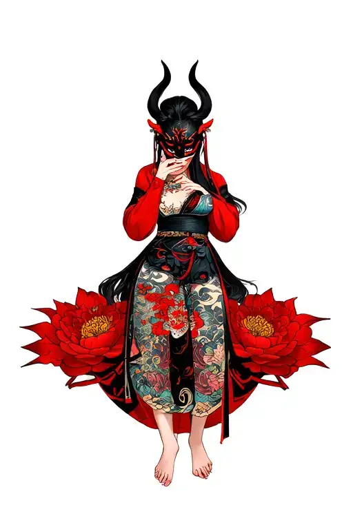 Beautiful Woman Taking Off Her Mask Revealing The Devil Behind It