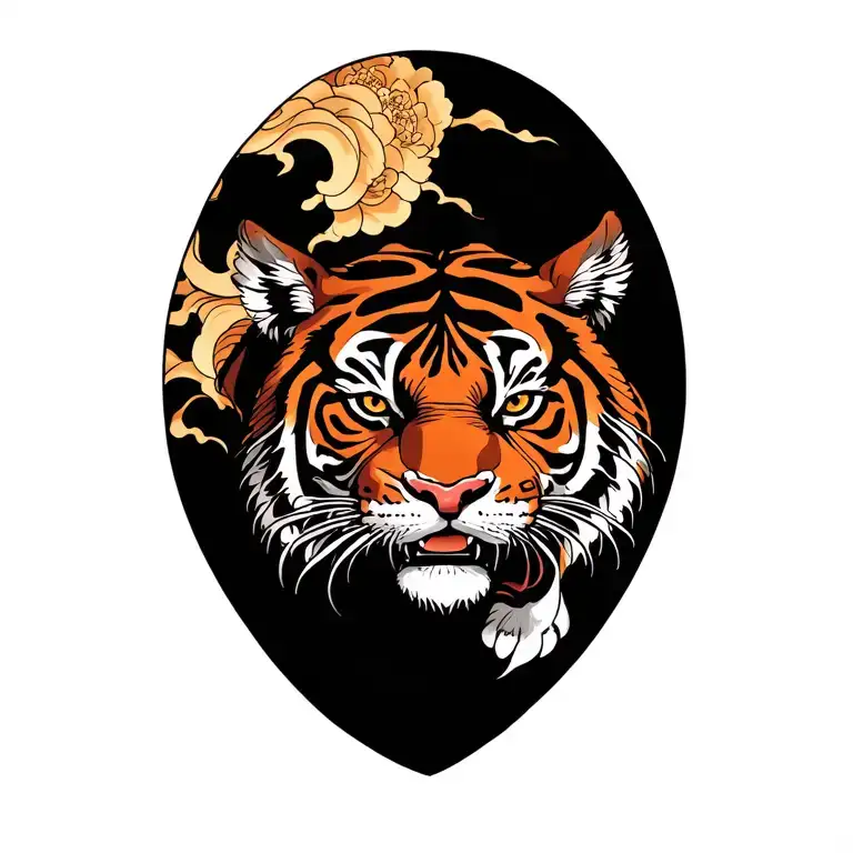 Tiger Emerging From Arm