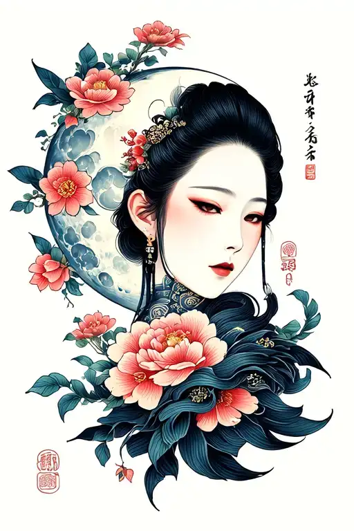 Aimple Japanese Style Moon