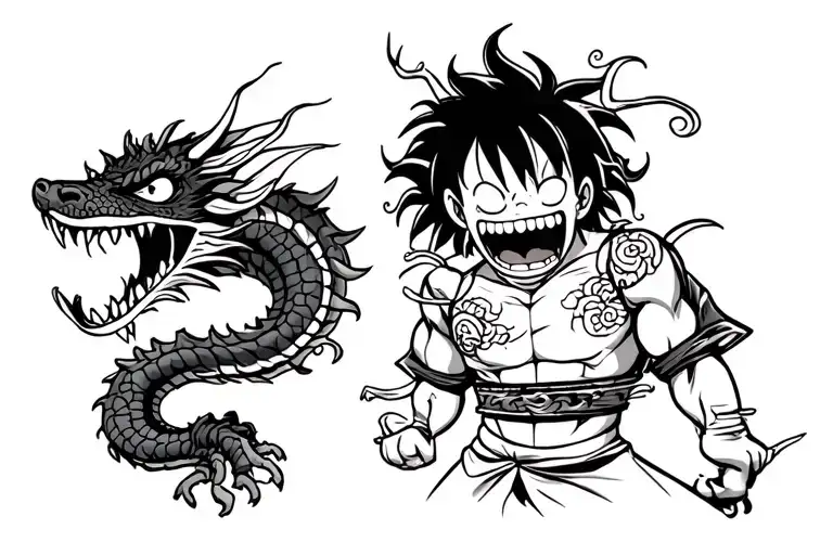 Kaido Dragon And Luffy Gear 5