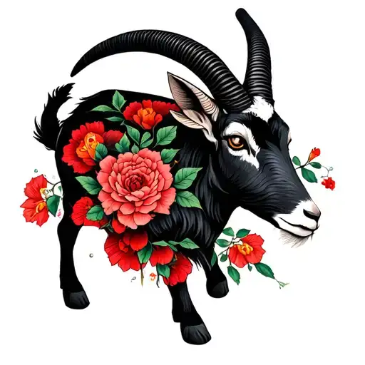 Capricorn Goat And Roselle