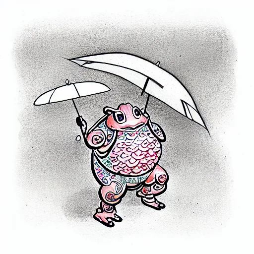 Polytoad From Pokemon Dancing In The Rain