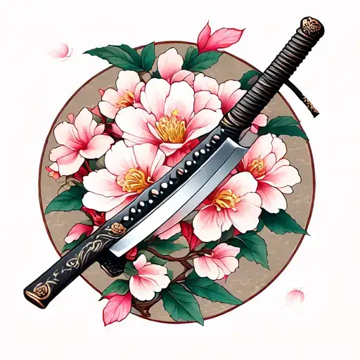 Katana With Petals Sakura