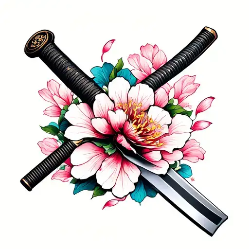 Katana With Petals Sakura