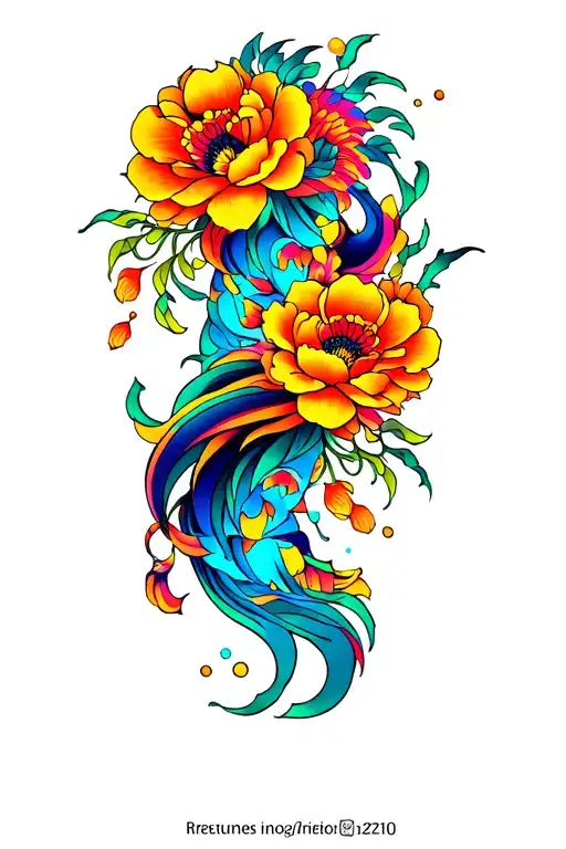 Colorful Trippy Design Full Leg Sleeve