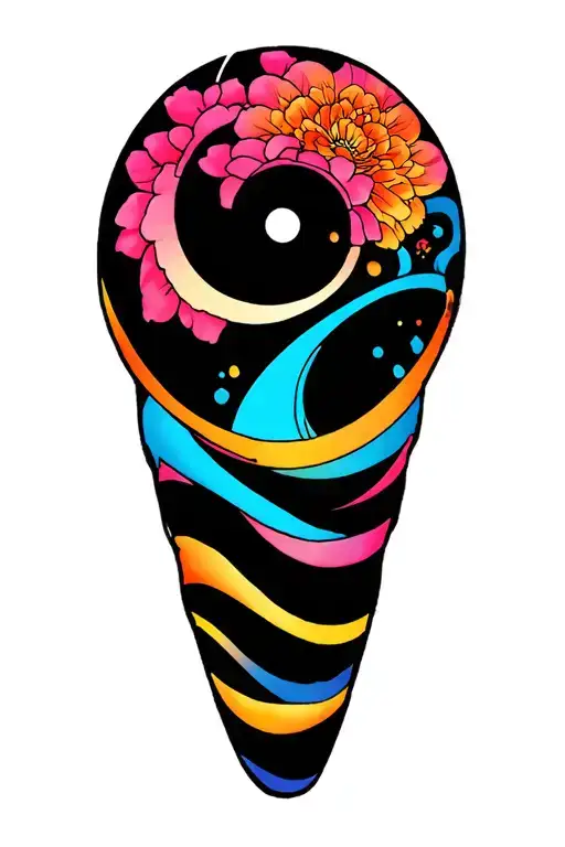 Colorful Trippy Design Full Leg Sleeve