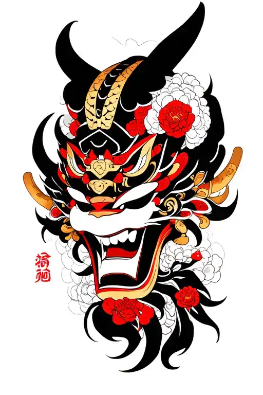 Ai Symbol Japanese Oni Mask