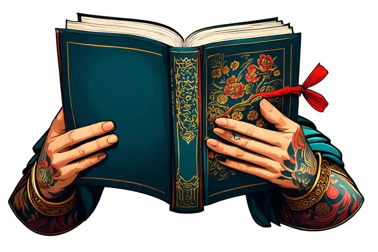 Roman Soldier Holding Open Book Surrounded