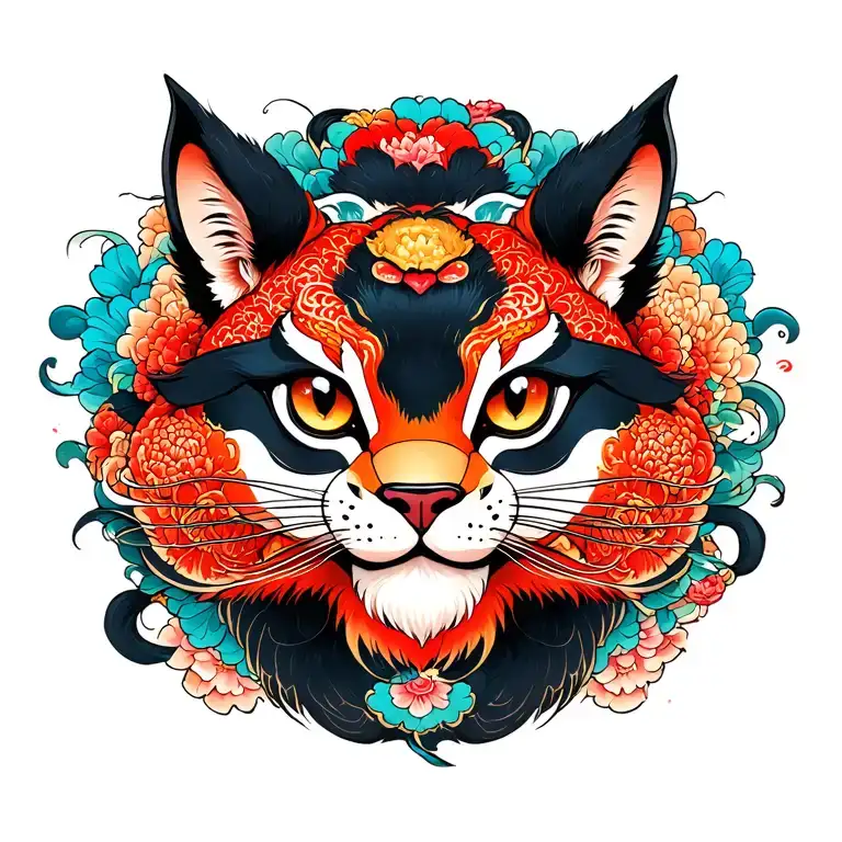 Japanese Style Tattoo With Animals