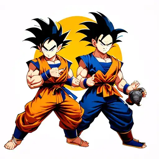 Majin Vegeta And Goku Pose