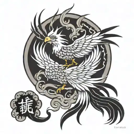 Phoenix With Kanji Characters