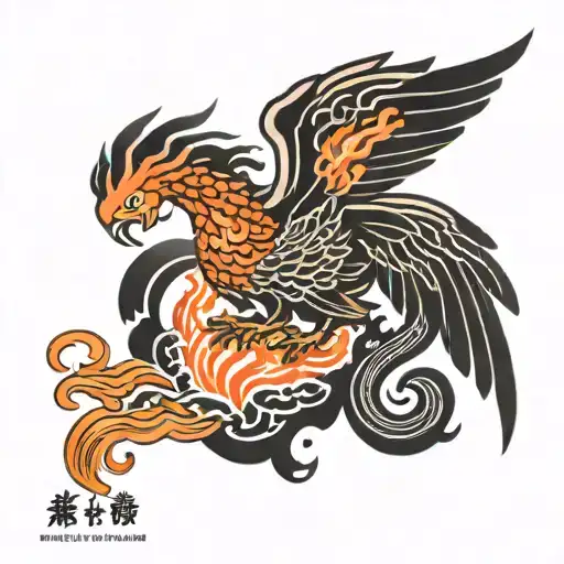 Small Phoenix With Fire