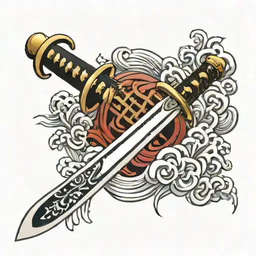 Katana Sword With Blood Flowing