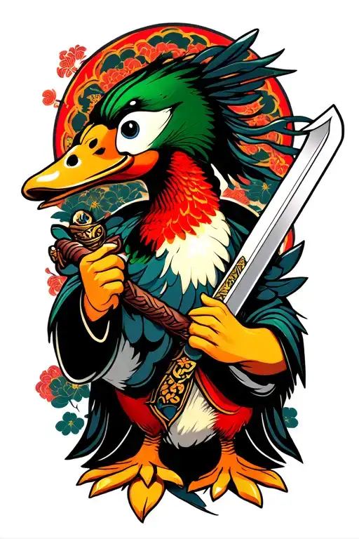 Duck Holding Sword