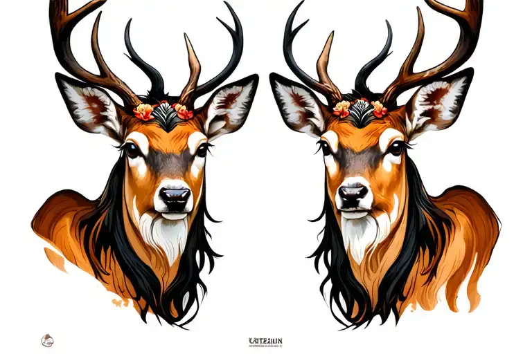 Male Deer Looking Straight