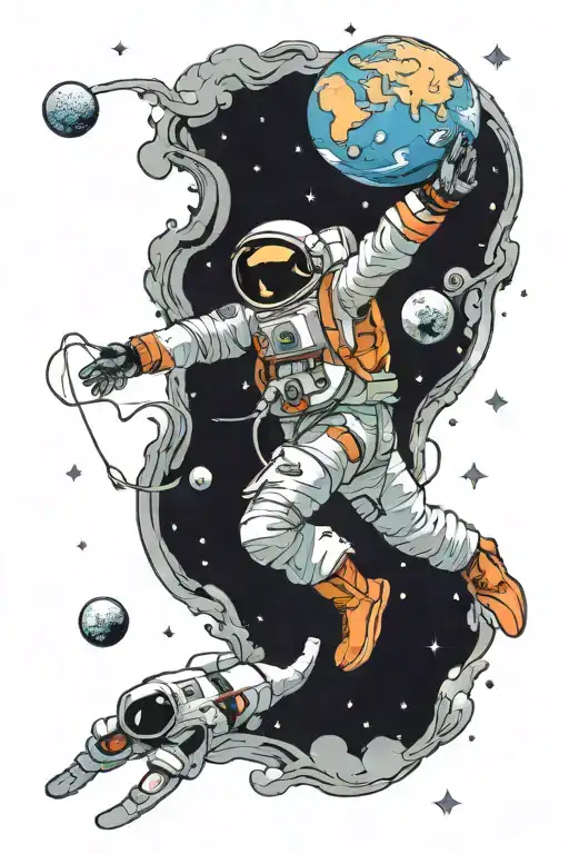 Astronaut Floating In Space