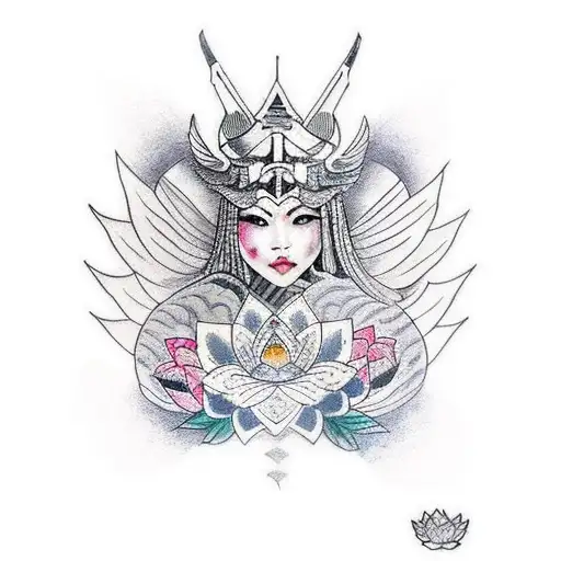 Valkyrie With A Lotus Flower