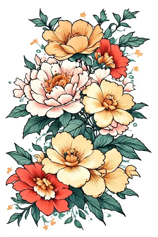 Flowers And Tribal Sleeve