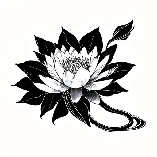 Neo Japanese Lotus Flower