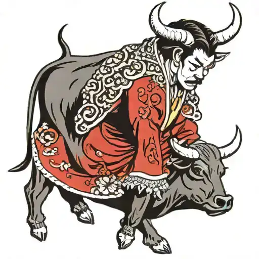 Spanish Matador And Bull