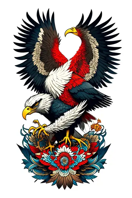 Garuda With An American Eagle Holding