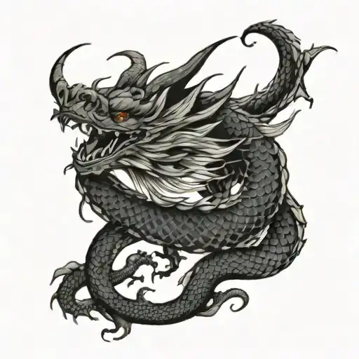 Simple Dragon Wrapped Around Forearm Sleeve Looking Down