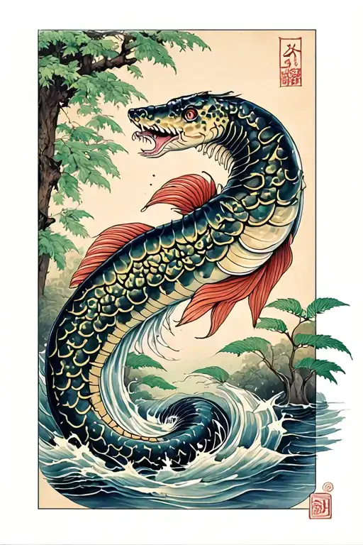 Eel Swimming Through A Forest