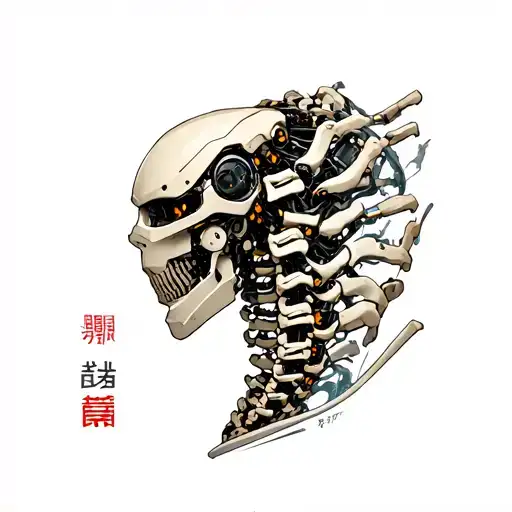 Small Robotic Spine Tattoo From Cyberpunk 2077 Character Immersed