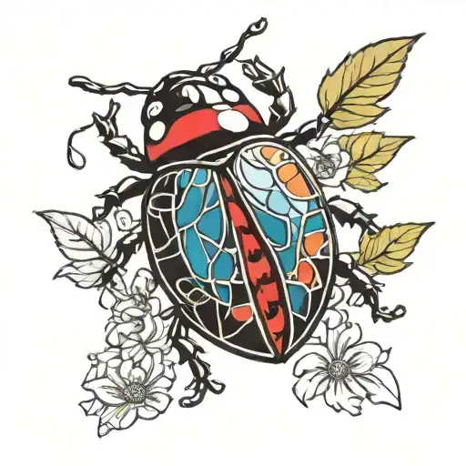 Ladybug Made Of Stained Glass