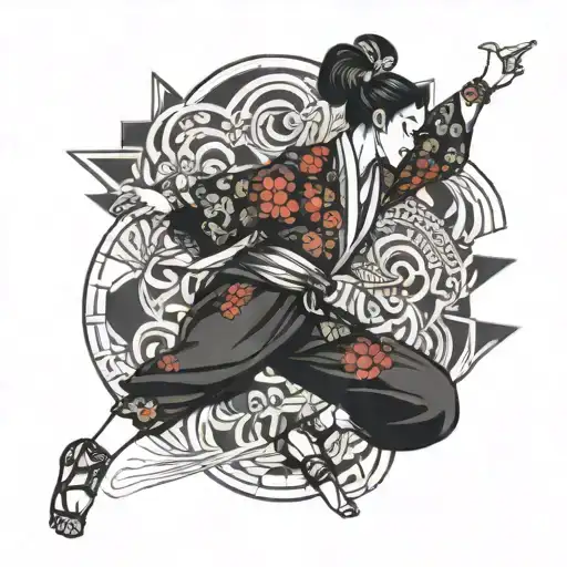 Dancer Surounded By Geometric Figures