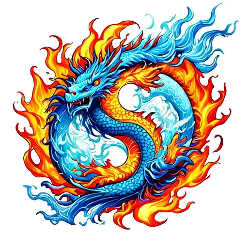 Ying Yang Dragon Fire And Ice