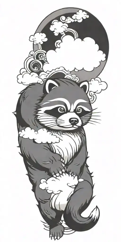Tanuki In Clouds