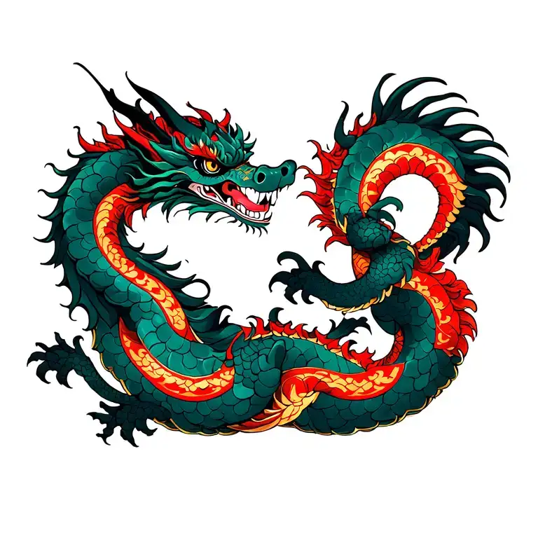 Chinese Dragon Wrapping And Symbol Of Loneliness